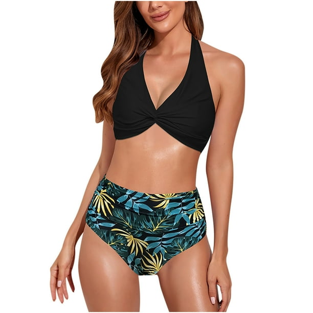 Bikini con estilo para mujer con almohadilla en el pecho sin soporte de acero Correa cómoda Traje de baño dividido Conjunto de dos piezas para la playa OAVQHLG3B Store lin121212