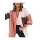 thumbnail image 2 of Txlixc Blusa de mujer Contraste Color Costura Manga larga Solapa Cierre de botón Suelta Versátil Camisa casual Tops Txlixc  Moda, 2 of 7