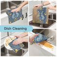 thumbnail image 2 of Yayeee 6 Pack Kitchen Dish Cloths Set for Washing Soft Drying Absorbent Microfiber Towels, Yellow Forest Pattern, 2 of 9