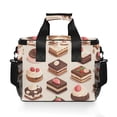 thumbnail image 7 of FORMRS Insulated Cooler Bag 24 Cans Capacity Soft Leakproof Lunch Box with Side Pockets, Cute Chocolate Cakes, 7 of 7