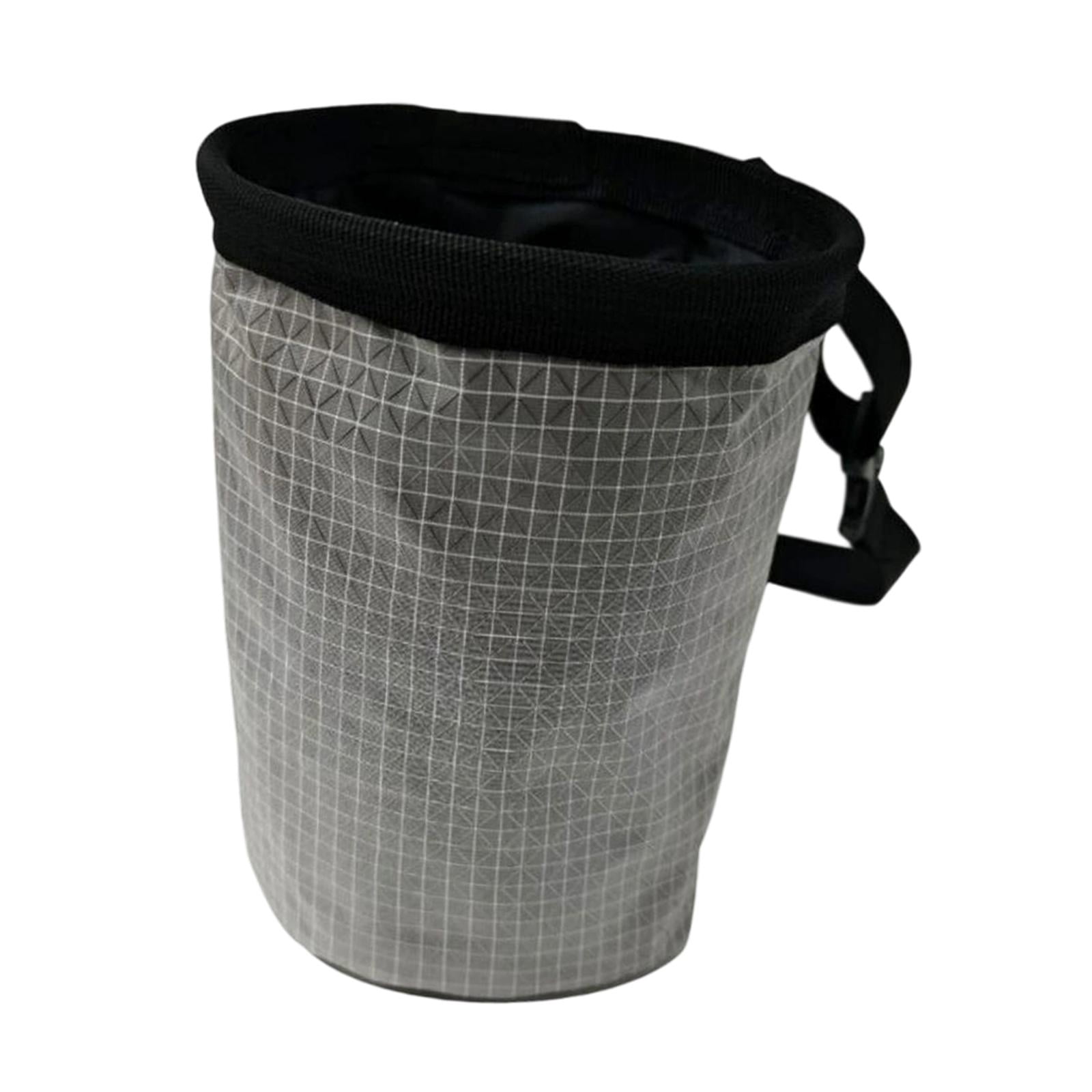 Dualoai Chalk Bag Climbing Equipment Storage Pouch for Bouldering Fitness Gymnastics Silver Gray