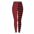 thumbnail image 2 of Nmnitkp Women's Pants Halloween Striped Print Leggings Sports Fitness Pants Casual Tight Fitting Tight Peach Hip Yoga Pants Stretch Pants Red,S, 2 of 9