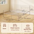 thumbnail image 3 of HOMCOM Queen Bed Frame Metal Platform Bed Frame with Headboard Steel Slat, 3 of 10