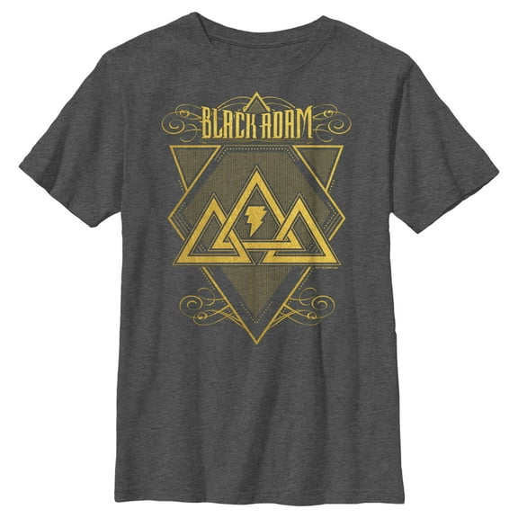 Boy's Black Adam Triangle Strategy Graphic Tee Charcoal Heather Large