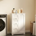 thumbnail image 7 of Asofer Bathroom Floor Storage Cabinet, Freestanding Cabinet, Adjustable Shelves, White, 7 of 7
