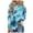 Blue, variant on 2026 ! asdoklhq Womens Plus Size Tops,Women Printed Tie-Dye Hollow Out O-Neck Long Sleeve Casual Tee Tops Blouse