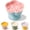 Pink & Blue, variant on Tilted Cat Bowl, Flower-Shaped Ceramic Slow Feeder Cat Bowl, Raised Pet Bowl for Whisker Relief, Prevents Vomiting & Bloating, Non-Slip Base, Easy to Clean for Dry/Wet Food