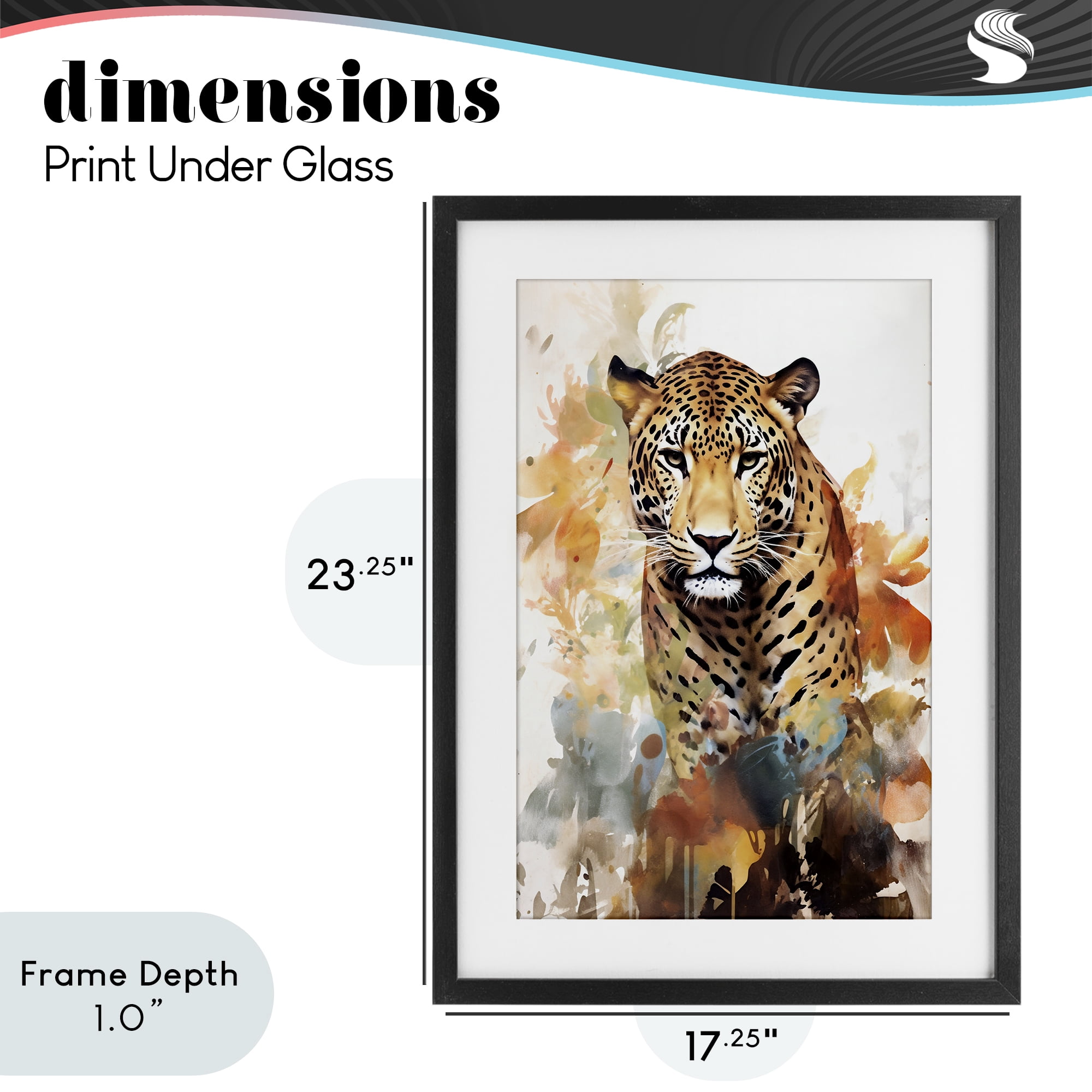 Stupell Industries Wild Cheetah Grace Black Framed Print Under Glass, design by Ray Powers