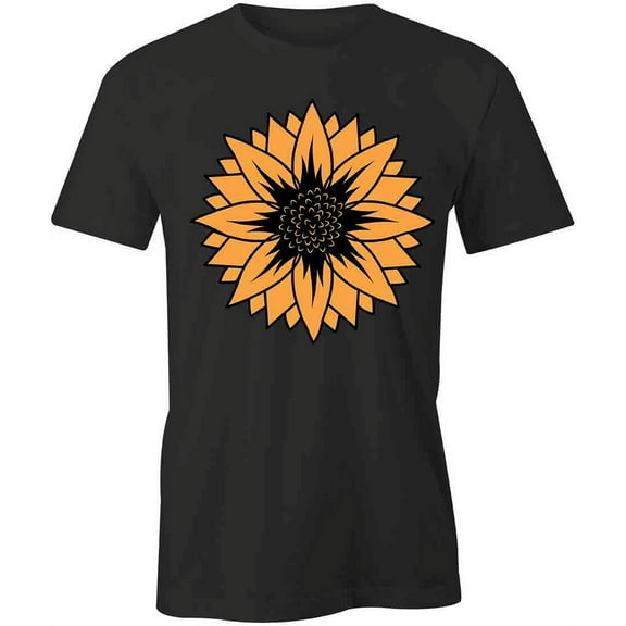 Sunflower T-Shirt | Pretty Flower Black Tee Gift
