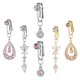 thumbnail image 1 of Joyas para el ombligo con clip sin perforación, regalo perfecto para el verano, 6 piezas de anillos de perforación de ombligo falsos para mujer, 1 of 8