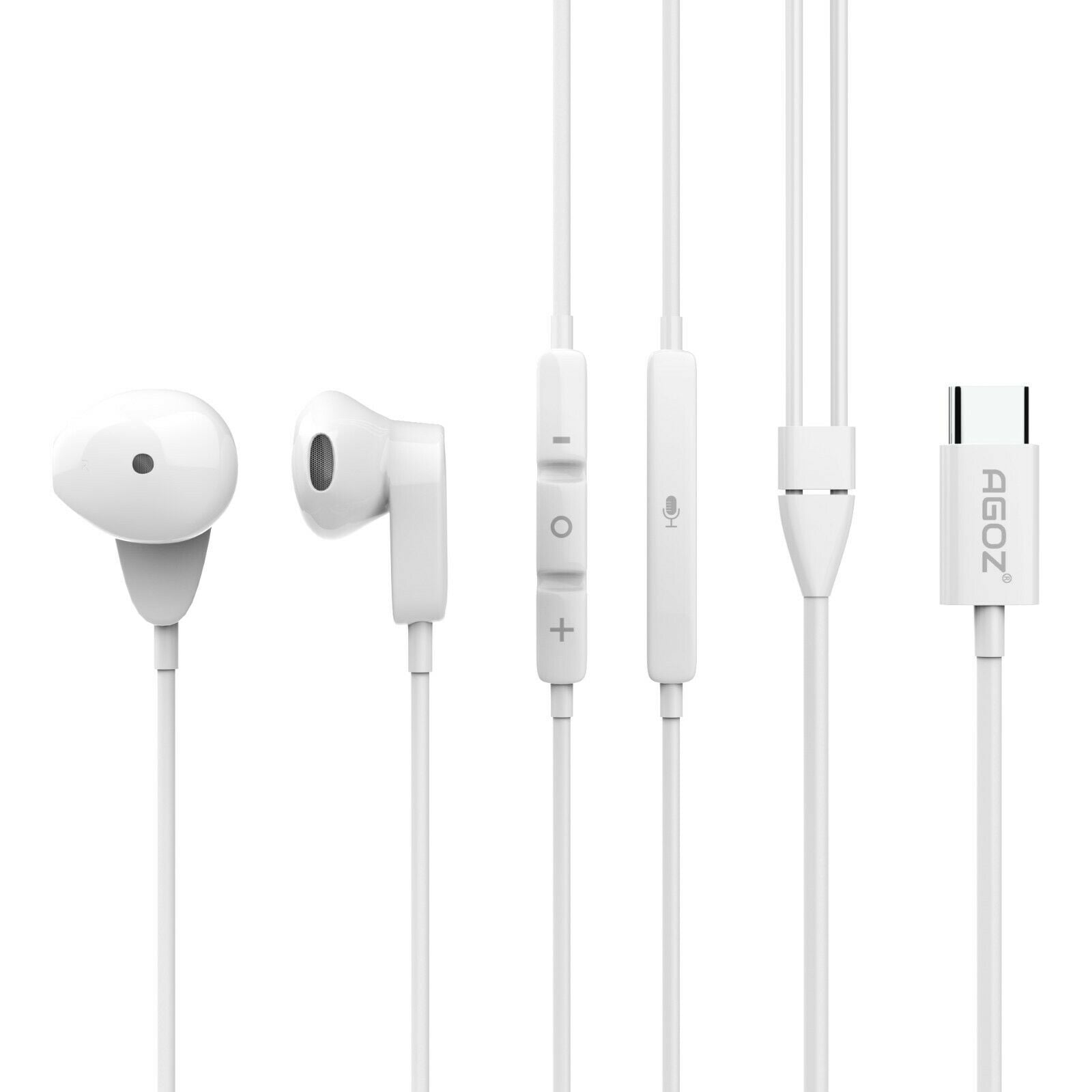 USB Type C Earbud Headphones, Wired in-Ear Stereo Noise Cancelling 