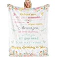 thumbnail image 1 of LHSHID Birthday Gifts for Women Girls Cozy Happy Birthday Pink Floral Throw Blanket Gift for Her Best Birthday Gift Ideas for Wife Female Friends Daughter Mom Granddaughter Bday Present 60"x80", 1 of 9