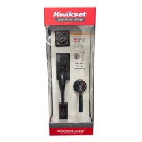 Hawthorne Single Cylinder Door Handleset w/Trafford Handle featuring SmartKey Security in Matte Black