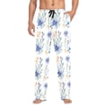 thumbnail image 5 of Blue Flower and Leaves joogoo Men's Pajama Pants Cotton Long Sleepwear Lounge Pants M, 5 of 7