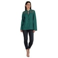 thumbnail image 2 of Moomaya Tunique Col Mandarin pour Femmes Manches Longues Été Coton Uni, 2 of 7