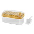 thumbnail image 2 of Bandejas de hielo para congelador reutilizables con tapa y contenedor de almacenamiento Caja de almacenamiento de hielo Fácil liberación 32 cubitos de amarillo individual SOLEDAD fabricante de bandejas de hielo, 2 of 10