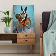 thumbnail image 5 of Boston Terrier Dog Riding Bicycle Oil Painting Canvas Print Wall Art for Living Room Bedroom Office Kitchen Hallway Pet Lover Decor, 5 of 8