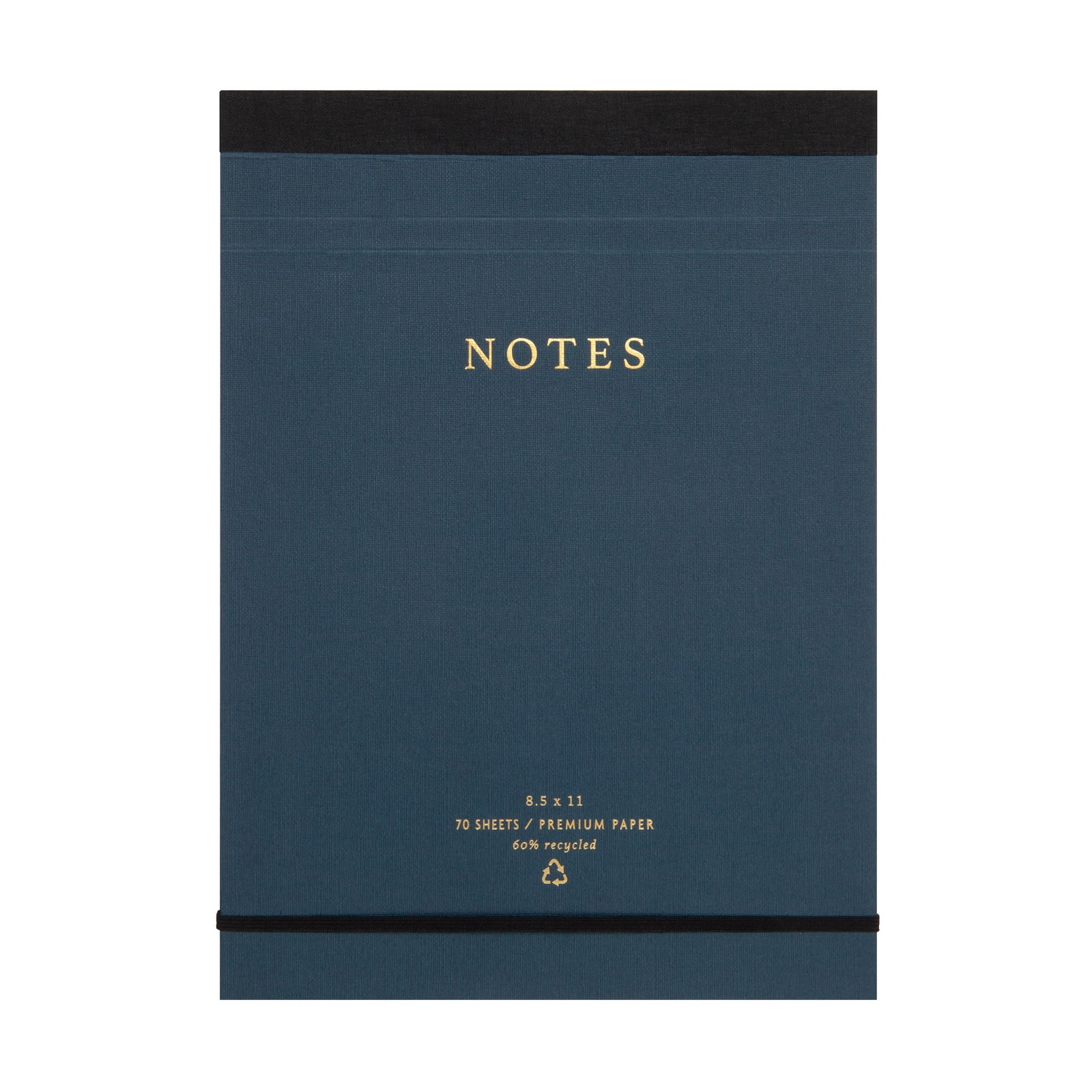 Mintgreen Covered Legal Pad, 70 Lined Sheets, Recycled Paper, Navy