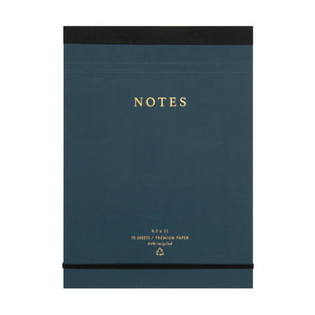 Mintgreen Covered Legal Pad, 70 Lined Sheets, Recycled Paper, Navy