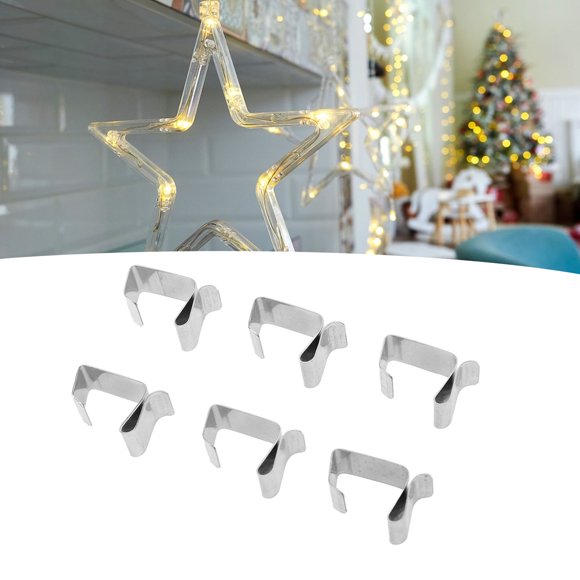 50 Pieces Stainless Steel Christmas Lights Gutter Hooks for LED String Lights Indoor and Outdoor Decorative Lights Christmas Trees Yards Eaves