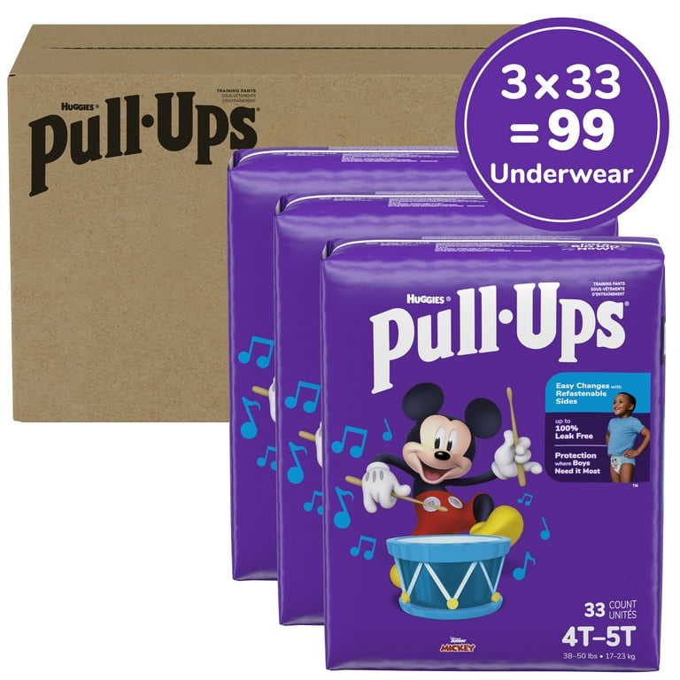 Pull-Ups Boys' Potty Training Pants, 4T-5T (38-50 lbs), 99 Count 