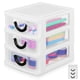 thumbnail image 1 of Organizador de escritorio, cajón organizador de maquillaje, caja de almacenamiento de escritorio, organizador de artículos diversos, soporte de maquillaje con 3 cajones, 1 of 7
