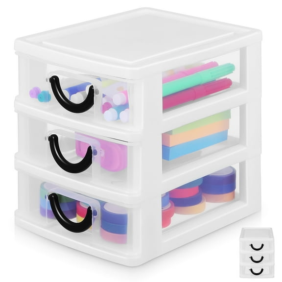 CTIRCHIU Small Plastic Storage Drawers Office Organizer Compact 1Set