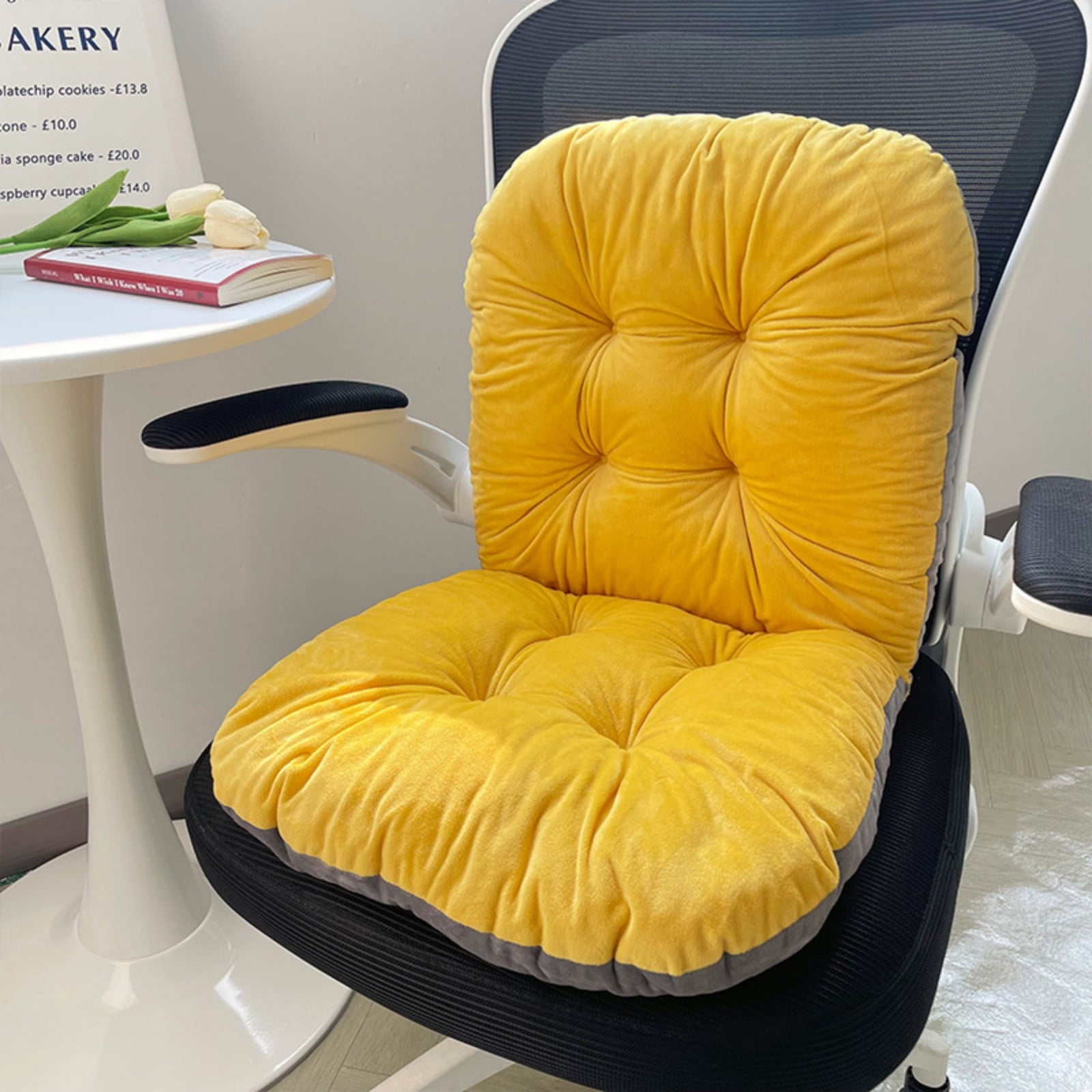 Memory Foam Seat and Back Combo Cushion, Office and Home All-Day Sitting Comfort Pad with Adjustable Straps, Feminine Home Office and Study Gift