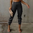 thumbnail image 5 of Pantalones Informales para Mujer Cintura Elástica Alta Bolsillos Laterales Color Sólido Ajustados Tobillo Cónico Pantalones de Moda ANGGREK  Otros, 5 of 5