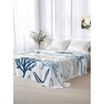 thumbnail image 6 of Blue Beige Coastal Flat Sheets Only Twin XL Size, Soft Breathable Bed Top Sheets for Mattress, Summer Beach Starfish Coral Nautical Luxury Bedding Flat Sheets for Home Hotel Bedroom Bed Protection, 6 of 9
