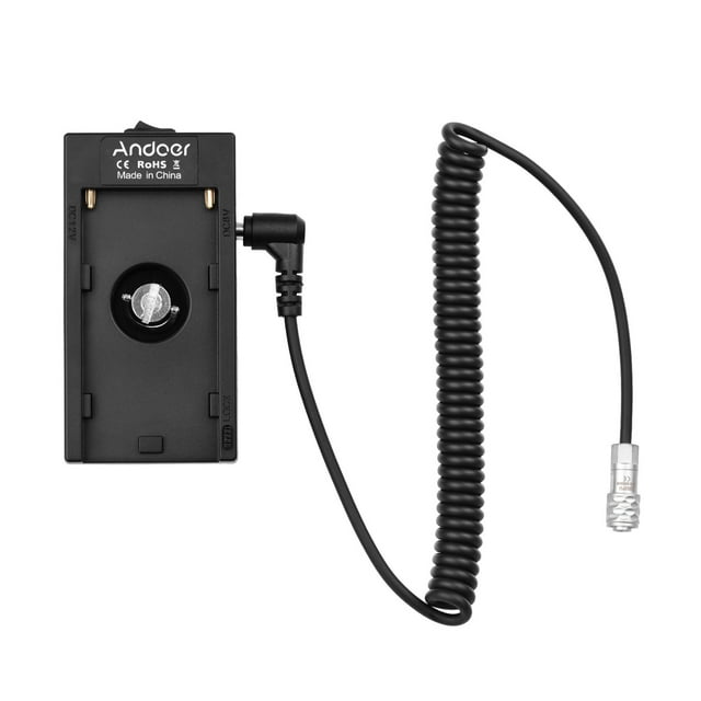 Adaptador de soporte de placa de batería Andoer NP-F970 F750 + Cable adaptador de corriente BMPCC Compatible con cámaras BMPCC 4K / 6K Andoer Adaptador