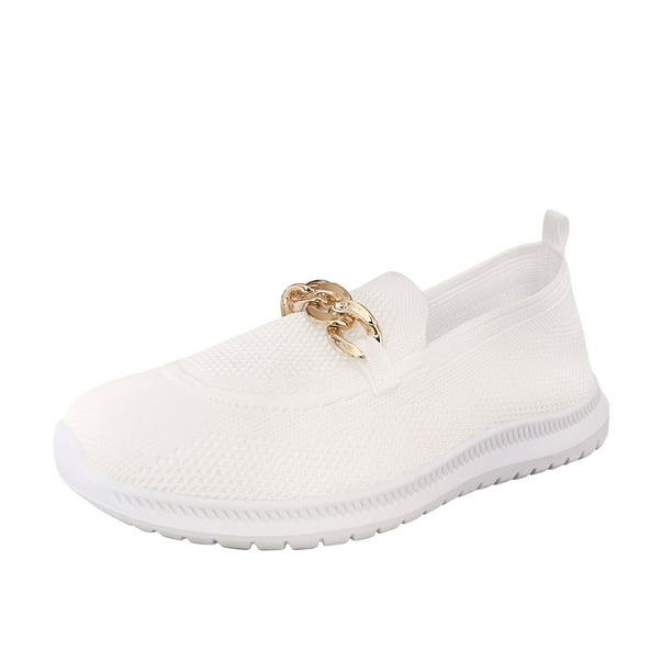 2025 Ladies Solid Color Breathable Sneaker Wedges Shoes for Women Mesh Chain Shallow Flat Women's Breathable Mesh Casual Sneaker Casual Sports Shoes