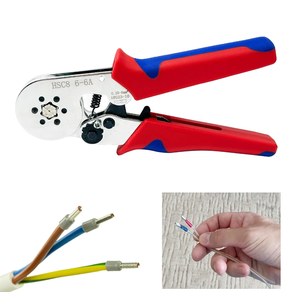 Precise Ratchet Crimping Tool For VE Tubular Connectors High Carbon Steel Networking Wire Pliers Long Use
