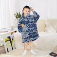 thumbnail image 6 of FORMRS Wearable Blanket Hoodie with Sleeves for Kids Cozy Flannel Sweatshirt, Blue Night Sky, 6 of 7