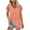 Orange, variant on Summer Plus Size Tops for Womens 2025 Fashion Casual Loose Solid Color V-neck Lace Patchwork Short Sleeved Top