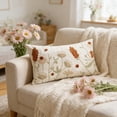 thumbnail image 2 of Vwrxbz Spring Floral Embroidered Pillowcase 19.6x11.8 Inch Flower Pattern Decorative Cushion Cover Easter Home Decor, 2 of 8