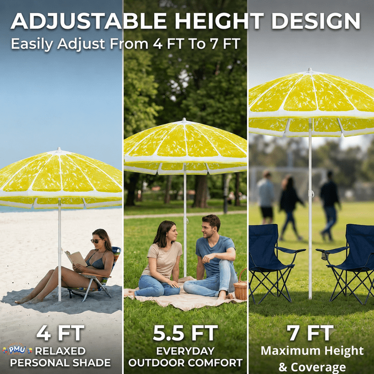 lemon print patio umbrella the LIMONE Beach 32 wide when open 23.5 tall (top to handle bottom) Bamboo and synthetic silk Handmade in China Not for use in rain Boho Parasol Umbrella : Lemon