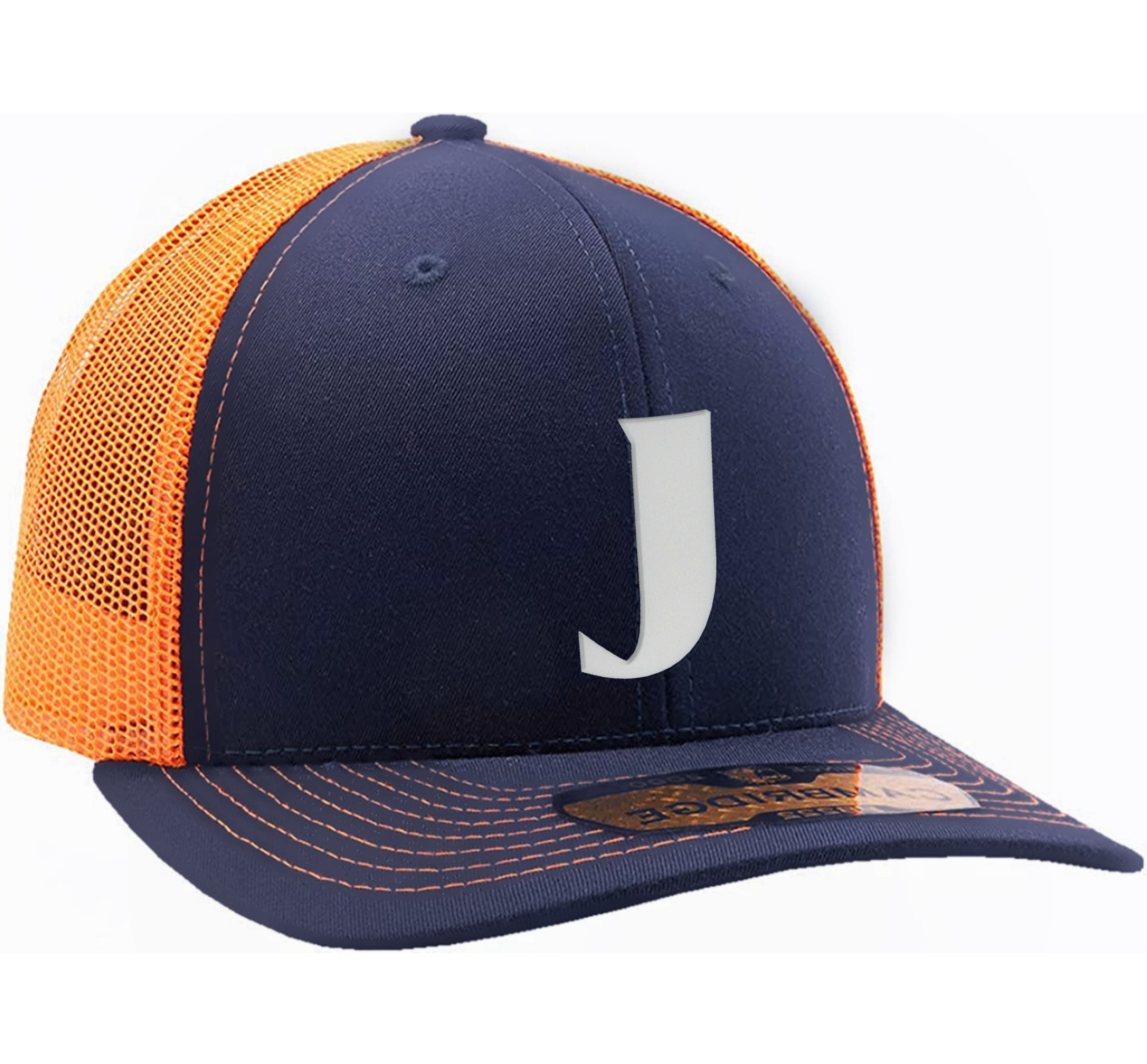 Daxton Baseball Trucker Hat 3D Capital Alphabet Letters Structured Mid ...