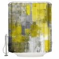 thumbnail image 2 of Yellow Grey Waterproof Fabric Shower Curtain, Modern Oil Painted Abstract Art Aesthetics Shower Curtain for Bathroom Curtains Bathtubs Hotel Washable Shower Curtains with 12 Hooks Long 72x78in, 2 of 6