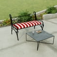 thumbnail image 2 of Jordan Manufacturing 48" x 18" Cabana Red Stripe Rectangular Outdoor Settee Swing Bench Cushion with Ties, 2 of 12