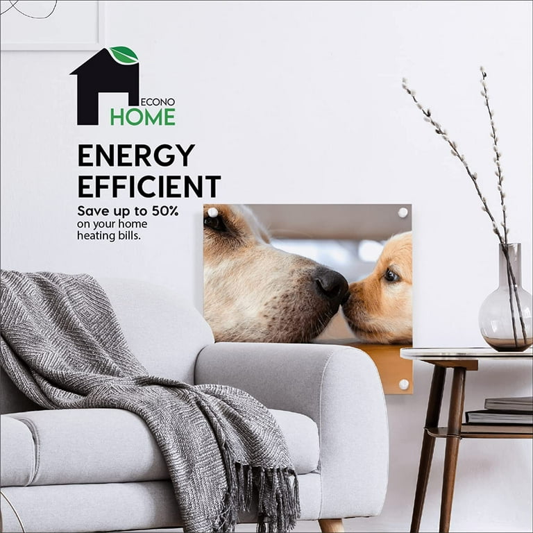 EconoHome Wall Mount Space Heater Panel 2023 Model - with Thermostat - 400  Watt Convection Heater - Ideal for 120 Sq Ft Room - 120V Electric Heater -  Overheat Protection (Puppy) - Walmart.com
