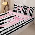 thumbnail image 3 of Manfei Monogram Print D Zipper Queen Comforter Set with Fitted Sheet and 2 Pillowcases,Cute Coquette Bow Zipper Bedding Set,Pink Reversible,4-Piece, 3 of 7