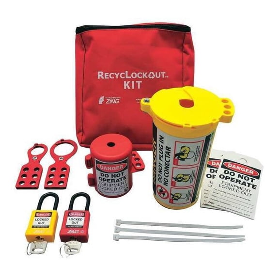Zing PortableLockoutKit, Filled, Electrical, Red 7121