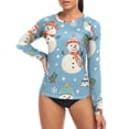 thumbnail image 4 of joogoo Womens UPF 50+ Rash Guard Christmas Snowman Trees Long Sleeve UV Protection Sun Shirts Tops M, 4 of 7