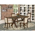 thumbnail image 2 of East West Furniture 5-Pc Dining Room Table Set Includes a Wooden Table and 4 Light Beige Linen Fabric Upholstered Chairs with Stylish Back - Distressed Jacobean Finish, 2 of 2