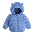 thumbnail image 2 of Trupants Little Girls 6T Blue Winter Coat - Cute Ears Hooded Puffer Jacket, Dinosaur Embroidery, Warm Waterproof, Stretchy Toddler Outerwear, 2 of 8