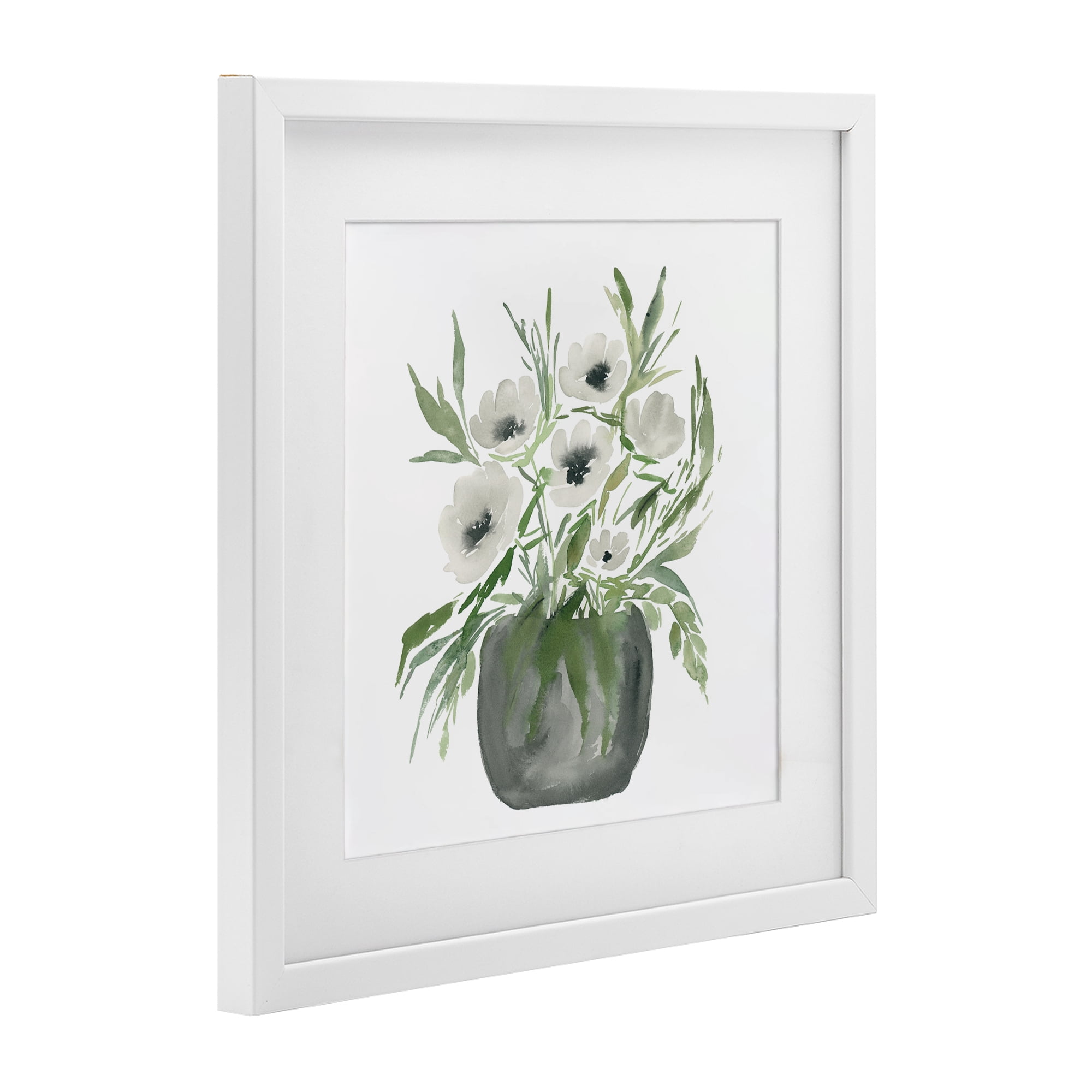 Stupell Industries Soft White Anemones White Framed Print Under Glass, design by Lucille Price