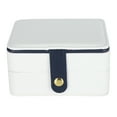 thumbnail image 1 of Caja de joyería portátil de viaje, organizador de caja de almacenamiento de collares, pendientes y anillos simples y elegantes, color blanco, 1 of 5