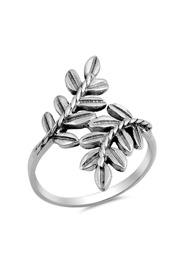Leaf Branch Nature Ring .925 Sterling Silver Tree Band Jewelry Female Male Unisex Size 8