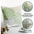 thumbnail image 5 of Sage Green Pillow Covers 18x18 Set of 2 Dahlia Modern Geometry Line Flower Summer Outdoor Decorative Throw Pillows Floral Farmhouse Pillowcases Linen Cushion Case Decor for Home Sofa Couch Bed, 5 of 6